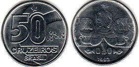 moeda brasil 50 cruzeiros 1992