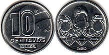 coin Brazil 10 centavos 1989
