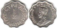 coin Cyprus 1/2 piaster 1934