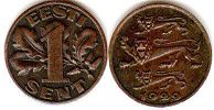 coin Estonia 1 sent 1929