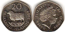 coin Falkland 20 pence 2004