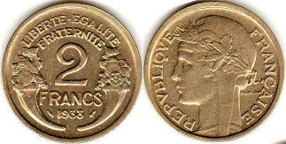 piece France 2 francs 1938