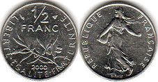 coin France 1/2 franc 2000