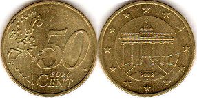 pièce Allemagne 50 euro cent 2002