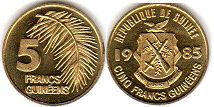coin Guinea 5 francs Guinees