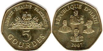 coin Haiti 5 gourdes 2007