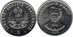 piece Haiti 5 centimes 1997