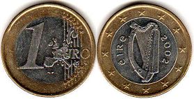 mynt Irland 1 euro 2002