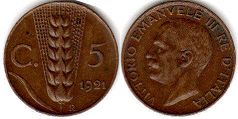 moneta Italy 5 centesimi 1921