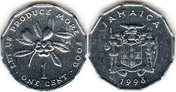 coin Jamaica 1 cent 1996