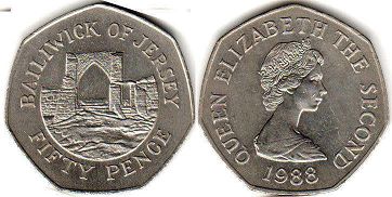 coin Jersey 50 pence 1988