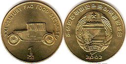 coin North Korea 1 chon 2002