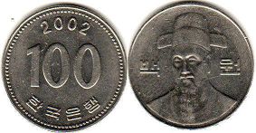 동전 한국 100 원의 2002