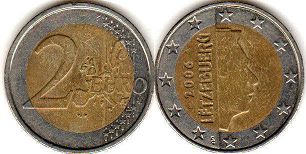 mynt Luxemburg 2 euro 2006