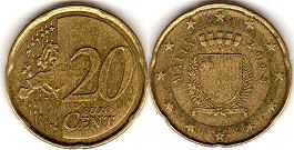 coin Malta 20 euro cent 2008