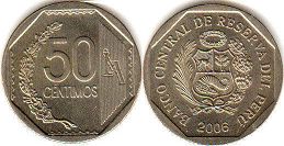 moneda Peru 50 centimos 2006