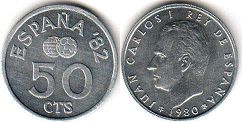coin Spain 50 centimos 1980
