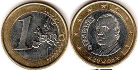 moneta Hiszpania 1 euro 2008