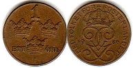 coin Sweden 1 ore 1950