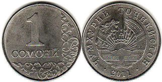 coin Tajikistan 1 somoni 2011