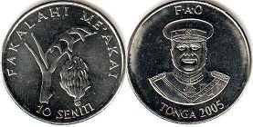 coin Tonga 10 seniti 2005