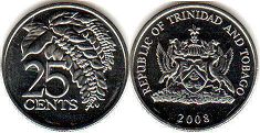coin Trinidad and Tobago 25 cents 2003