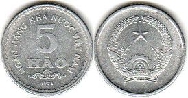 coin Viet Nam 5 hao 1976