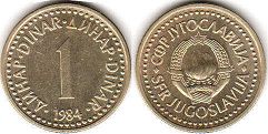 coin Yugoslavia 1 dinar 1984