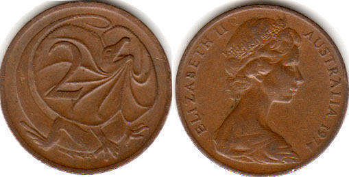 australian coin 2 cents 1976 Elizabeth II