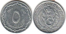 piece 5 centinmes Algeria 1964