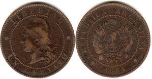 coin Argentina 1 centavo 1884