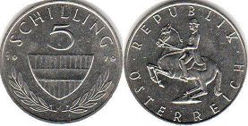 coin Austria 5 schilling 1979