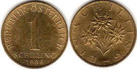 coin Austria 1 schilling 1986