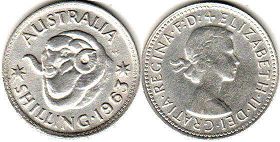 australian silver coin 1 shilling 1963 Elizabeth II
