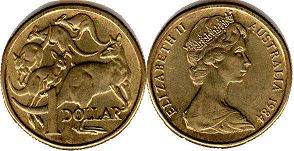 australian coin 1 dollar 1984 Elizabeth II