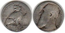 coin Belgium 50 centimes 1901
