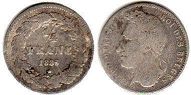 coin Belgium 1/4 franc 1835