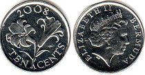 coin Bermuda 10 cents 2008
