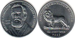 piece Congo 50 centimes 2002