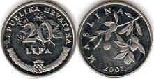 coin Croatia 20 lipa 2001