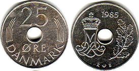 mynt Danmark 25 öre 1985