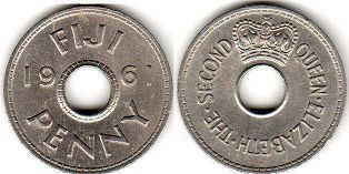 coin Fiji 1 penny 1961