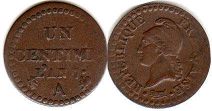 moneda Francia 1 céntimo 1798