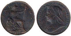 coin UK old coin farthing 1898