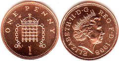 Münze Großbritannien 1 penny 1998