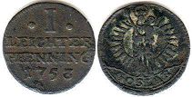 Münze Goslar 1 pfennig 1753