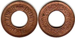 coin India 1 paisa 1945