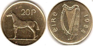 coin Ireland 20 pence 1988