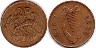 coin Ireland 2 pence 1980