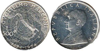 moneta Italy 500 lire 1974